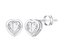 TINGN Boucles d'oreilles pour femme - Plaqué or 14 carats - Avec lettres - Hypoallergéniques - Avec zircone - Cadeau pour filles et femmes, Laiton Or jaune, Zircone cubique