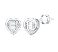 TINGN Boucles d'oreilles pour femme - Plaqué or 14 carats - Avec lettres - Hypoallergéniques - Avec zircone - Cadeau pour filles et femmes, Laiton Or jaune, Zircone cubique
