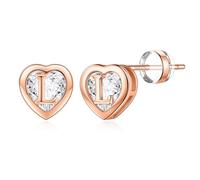 TINGN Boucles d'oreilles pour femme - Plaqué or 14 carats - Avec lettres - Hypoallergéniques - Avec zircone - Cadeau pour filles et femmes, Laiton Or jaune, Zircone cubique