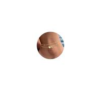 TINGN Bracelet de cheville pour femme - Plaqué or 14 carats - Cœur - Lettres - Chaîne de cheville pour enfants et filles - Étanche - Pour l'été - Plage - Multirangs - Cadeau pour femme et petite amie