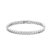 TINGN Bracelet de tennis en argent et or pour femme - Plaqué or 14 carats - Élégant bracelet en zircone cubique - 3 mm - Rond - Cadeau de Saint-Valentin pour femme et fille, 16,5 cm, Cuivre
