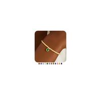 TINGN Bracelet extensible avec pierre de naissance pour femme | Bracelet délicat en perles plaqué or 14 carats | Bracelet tendance en forme de larme | Bijou d'anniversaire pour femmes et filles