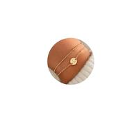 TINGN Bracelet Or Femme - 16K Plaqué Or Double Bracelet Femme Or Bracelet avec Lettre Initiale L Bracelet Personnalisé Bracelet Femme Cadeau pour Femms Fille Bracelet Femme Or Bijoux Femme Fille