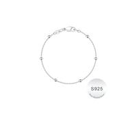 TINGN Bracelet pour femme - En argent sterling 925 - 3 mm - Perles en argent fin - Cadeau pour femme et fille, 6.5 in