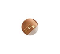 TINGN Bracelet pour femme en or avec croix - Plaqué or 14 carats - Personnalisable - Avec lettres monogrammes - Disques - Bijoux en or - Cadeau de baptême pour femmes et adolescentes