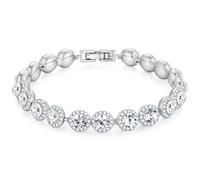 TINGN Bracelet tennis plaqué or 14 carats avec zircone cubique classique, cadeau pour la Saint-Valentin, Réglable, Métal, Zircone cubique