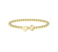 TINGN Bracelets en or pour femmes et filles, plaqué or 14 carats, bracelet en forme de cœur avec initiale A-Z, bracelets élastiques de perles personnalisées avec monogramme, cadeaux d'anniversaire
