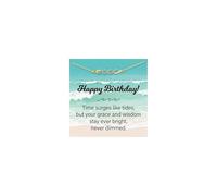 TINGN Cadeau d'anniversaire pour femme - Bracelet réglable en plaqué or 14 carats avec zircons cubiques pour femme, cadeau d'anniversaire pour 30e, 40e, 50e, 60e anniversaire avec cartes pour maman