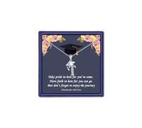 TINGN Cadeaux de remise de diplôme pour elle, colliers avec initiales 2024, 26 initiales significatives avec pendentif casquette, collier de remise de diplôme, cadeaux d'amitié pour femmes, amis