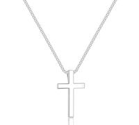 TINGN Chaîne avec pendentif croix en argent 925 pour homme et femme - Collier en acier inoxydable - Chaîne en argent pour homme et femme, 51.0 Zentimeter, Argent sterling