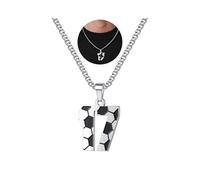 TINGN Chaîne en argent pour homme en acier inoxydable - Chaîne de football numérique 1 à 20 - Pendentif tendance pour la coupe du monde 2026 - Cadeau de Saint-Valentin pour homme, père, petit ami