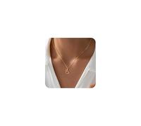 TINGN Chaîne en forme de croix en or 14 carats pour femme - Collier ras du cou élégant pour femme - Bijou fantaisie de qualité supérieure, Cuivre