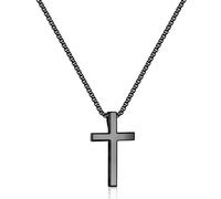 TINGN Chaîne en forme de croix pour homme et femme, en argent 925, pendentif en forme de croix en acier inoxydable, collier en argent pour homme, 41.0 Zentimeter, Argent sterling