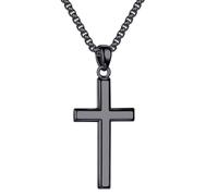 TINGN Chaîne en forme de croix pour homme et femme en argent avec pendentif en forme de croix en acier inoxydable - Cadeau personnalisé pour homme, 41.0 Zentimeter, Argent sterling