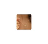 TINGN Chaîne en or avec pendentif en forme de cœur avec lettres de A à Z - Chaîne avec lettres de A à Z - Chaîne avec lettres de l'alphabet - Cadeau personnalisé pour femme, fille, petite amie