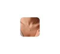 TINGN Chaîne en or plaqué or 14 carats avec pendentif nœud pour fille - Collier tendance pour femme - Bijoux personnalisés - Cadeau pour femme et fille