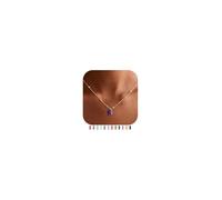 TINGN Chaîne en or plaqué or 14 carats avec pendentif rectangulaire en pierre de naissance - Cadeau d'anniversaire pour femme et fille - Bijou d'anniversaire de mariage, Cuivre