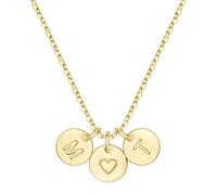 TINGN Chaîne pour femme - Plaqué or 14 carats - Double chaîne avec lettres de A à Z - Monogramme - Cadeau personnalisé pour femme, maman, petite amie, fille, Laiton