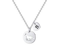 TINGN Collier avec pendentif en forme de cheval creux en acier inoxydable en forme de cœur - Cadeau pour femmes et filles, 16"+2", Acier inoxydable, Pas de gemme