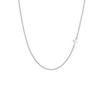 TINGN Collier Croix Femme Argent, 14 Carats Plaqué Or Blanc Collier Argent avec petit Pendentif Croisant Collier de Bijoux Femmes Cadeau de Noël pour Femmes Fille Adolescentes Filles Collier