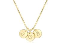 TINGN Collier en forme de cœur - Plaqué or 14 carats - Avec lettres - Cadeau personnalisé pour femme, fille, fête des mères - Cadeau personnalisé pour femme, fille, petite amie, Laiton
