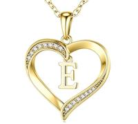 TINGN Collier en or avec lettres de l'alphabet pour femme - Plaqué or 14 carats - Avec lettres de A à Z - Cadeau d'anniversaire personnalisé pour femme et fille, Laiton