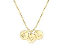 TINGN Collier en Or pour Femme - Collier en Or 14K Plaqué Or avec Pendentif en Forme de Cœur, Chaîne à Double Lettres avec Lettres A-Z, Monogrammée, Personnalisée, Cadeau pour Femme, Maman, Amie