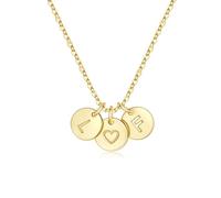 TINGN Collier en Or pour Femme - Collier en Or 14K Plaqué Or avec Pendentif en Forme de Cœur, Chaîne à Double Lettres avec Lettres A-Z, Monogrammée, Personnalisée, Cadeau pour Femme, Maman, Amie