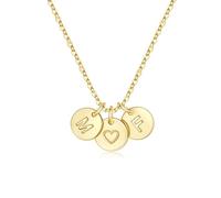 TINGN Collier en Or pour Femme - Collier en Or 14K Plaqué Or avec Pendentif en Forme de Cœur, Chaîne à Double Lettres avec Lettres A-Z, Monogrammée, Personnalisée, Cadeau pour Femme, Maman, Amie