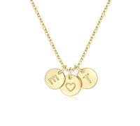 TINGN Collier en Or pour Femme - Collier en Or 14K Plaqué Or avec Pendentif en Forme de Cœur, Chaîne à Double Lettres avec Lettres A-Z, Monogrammée, Personnalisée, Cadeau pour Femme, Maman, Amie