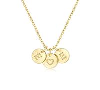 TINGN Collier en Or pour Femme - Collier en Or 14K Plaqué Or avec Pendentif en Forme de Cœur, Chaîne à Double Lettres avec Lettres A-Z, Monogrammée, Personnalisée, Cadeau pour Femme, Maman, Amie
