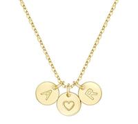 TINGN Collier en Or pour Femme - Collier en Or 14K Plaqué Or avec Pendentif en Forme de Cœur, Chaîne à Double Lettres avec Lettres A-Z, Monogrammée, Personnalisée, Cadeau pour Femme, Maman, Amie