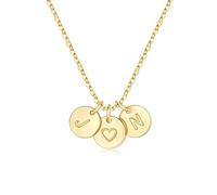 TINGN Collier en Or pour Femme - Collier en Or 14K Plaqué Or avec Pendentif en Forme de Cœur, Chaîne à Double Lettres avec Lettres A-Z, Monogrammée, Personnalisée, Cadeau pour Femme, Maman, Amie