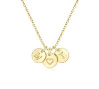 TINGN Collier en Or pour Femme - Collier en Or 14K Plaqué Or avec Pendentif en Forme de Cœur, Double Chaîne de Lettres avec Lettres A-Z, Monogrammées, Personnalisées, Cadeaux pour Femmes, Maman, Amie