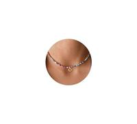 TINGN Collier Perle Colorées pour Femme Fille, Bohème avec Lettre O Initiale, Ras du Cou avec Lettres, d'Été Y2K, Cadeaux Esthétiques pour Adolescentes Bijoux