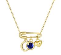TINGN Colliers avec pierre de naissance initiale pour femmes et filles, plaqué or 14 carats, pendentif cœur initiale trombone pour femmes, bijoux avec pierre de naissance, cadeau de Noël personnalisé