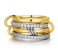 TINGN Ensemble de bagues empilables en plaqué or 14 carats - Hypoallergéniques - Pour femme et homme, 52