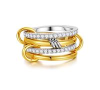TINGN Ensemble de bagues empilables en plaqué or 14 carats - Hypoallergéniques - Pour femme et homme, 54 mm