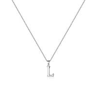 TINGN Femmes Filles Collier Initial S925 Argent Sterling, Dainty Hypoallergénique Collier Initial Lettre Dainty Pendentif s925 Argent Sterling Collier pour Adolescentes (L)