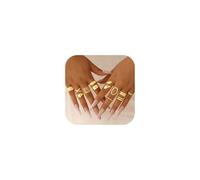 TINGN Lot de 12 bagues en or pour femme - Réglables - Épais - Empilables - Épais - Pour femme