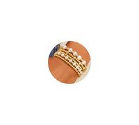 TINGN Lot de 3 bracelets pour femme plaqué or 14 carats pour femme et fille - Perles superposées - Bracelet réglable, Cuivre