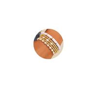 TINGN Lot de 3 bracelets pour femme plaqué or 14 carats pour femme et fille - Perles superposées - Bracelet réglable, Cuivre
