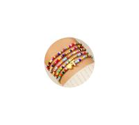TINGN Lot de 5 bracelets de perles colorées pour femme et fille - Fabriqué à la main - Avec lettres - Boho - Cœur - Bracelets empilables - Cadeaux personnalisés pour femmes et adolescentes