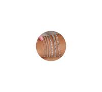 TINGN Lot de 5 bracelets en argent pour femme en acier inoxydable - Chaînes empilables réglables - Bracelet Figaro à chevrons - Perles - Bracelet à breloques - Bijoux tendance pour femme et fille