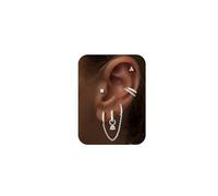 TINGN Lot de 6 boucles d'oreilles créoles hypoallergéniques plaquées or 14 carats pour femme - Boucles d'oreilles tendance - Boucles d'oreilles Huggie en argent - Pour plusieurs piercings, Zircone