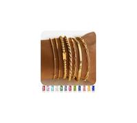 TINGN Lot de 7 bracelets porte-bonheur plaqués or 14 carats pour femme - 12 pierres de mois - Bracelet empilable - Perles en papier - Boîte - Bijoux fantaisie - Cadeaux d'anniversaire pour femmes et