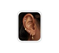 TINGN Lot de 7 paires de boucles d'oreilles hypoallergéniques argentées et dorées pour femme - Plaqué or 14 carats - Petites boucles d'oreilles empilables en oxyde de zirconium - Boucles d'oreilles