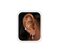 TINGN Lot de 7 paires de boucles d'oreilles hypoallergéniques argentées et dorées pour femme - Plaqué or 14 carats - Petites boucles d'oreilles empilables en oxyde de zirconium - Boucles d'oreilles