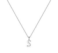 TINGN S925 Collier Femme d'Initiales en Argent Sterling, Dainty Collier d'Initiales Hypoallergéniques Petites Initiales Pendentif s925 Collier d'Adolescentes en Argent Sterling (S)