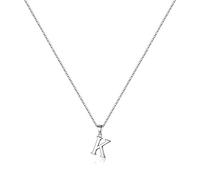 TINGN S925 Collier Femme d'Initiales en Argent Sterling, Dainty Collier d'Initiales Hypoallergéniques Petites Initiales Pendentif s925 Collier d'Adolescentes en Argent Sterling (K)